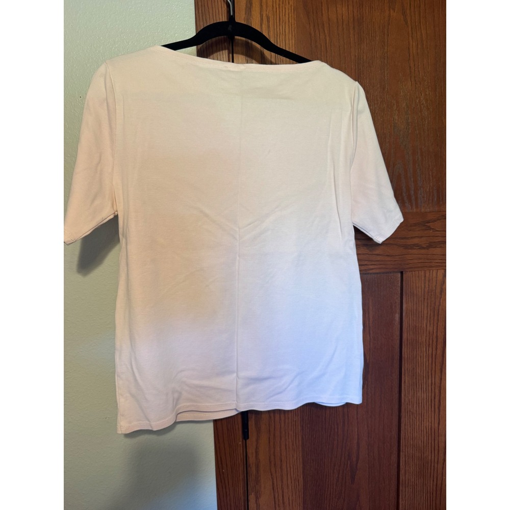 J. Crew Boatneck T-Shirt Womens XL Pale Pink Short Sleeve Knit Top Basic Tee - Picture 2 of 3